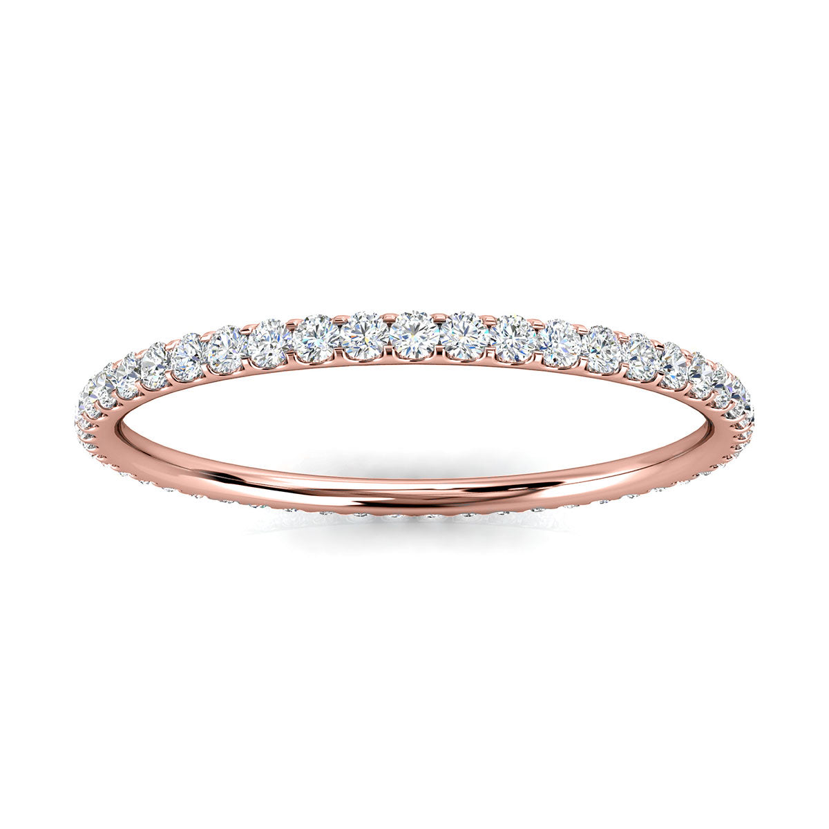 0.34 CTW Round Diamond Micro-Prong Full Eternity Band in 14K Rose Gold Ring