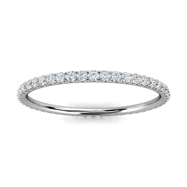 0.34-4 CTW Round Diamond Micro-Prong Full Eternity Band in 14K White Gold Ring