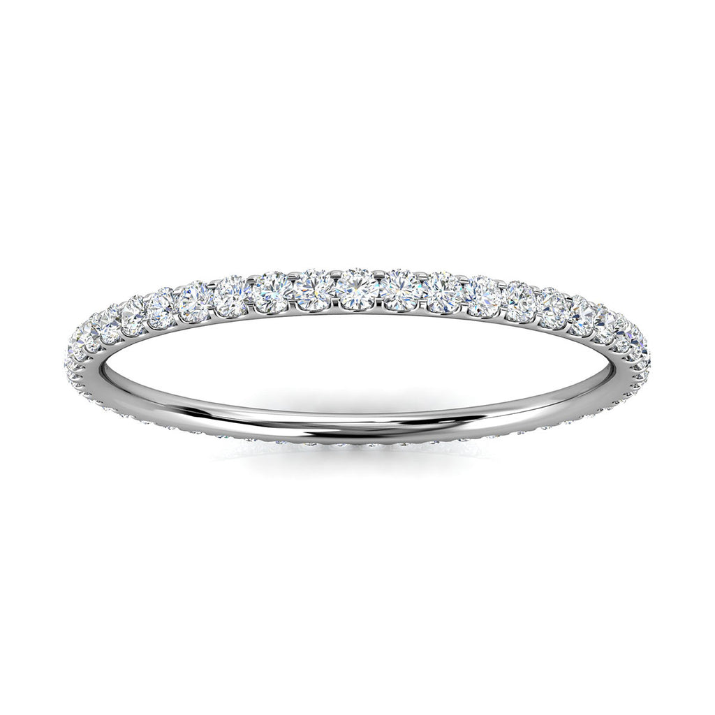 0.34-4 CTW Round Diamond Micro-Prong Full Eternity Band in Platinum Ring