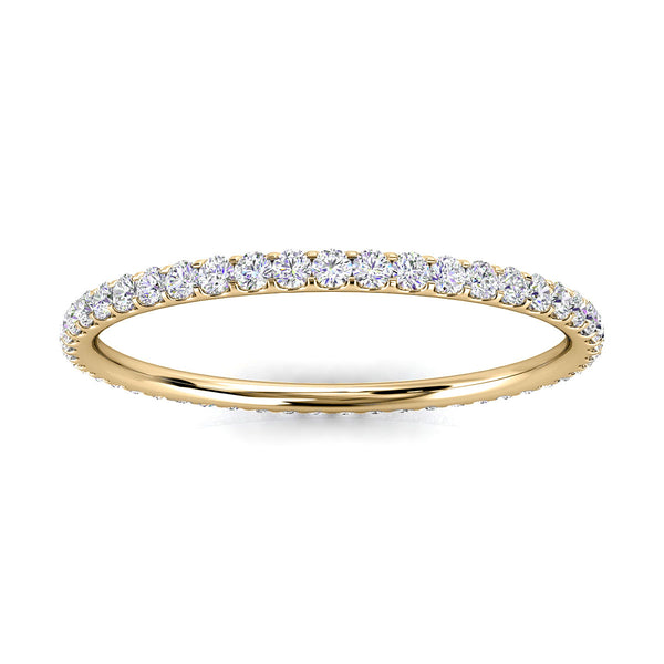0.34 CTW Round Diamond Micro-Prong Full Eternity Band in 14K Yellow Gold Ring