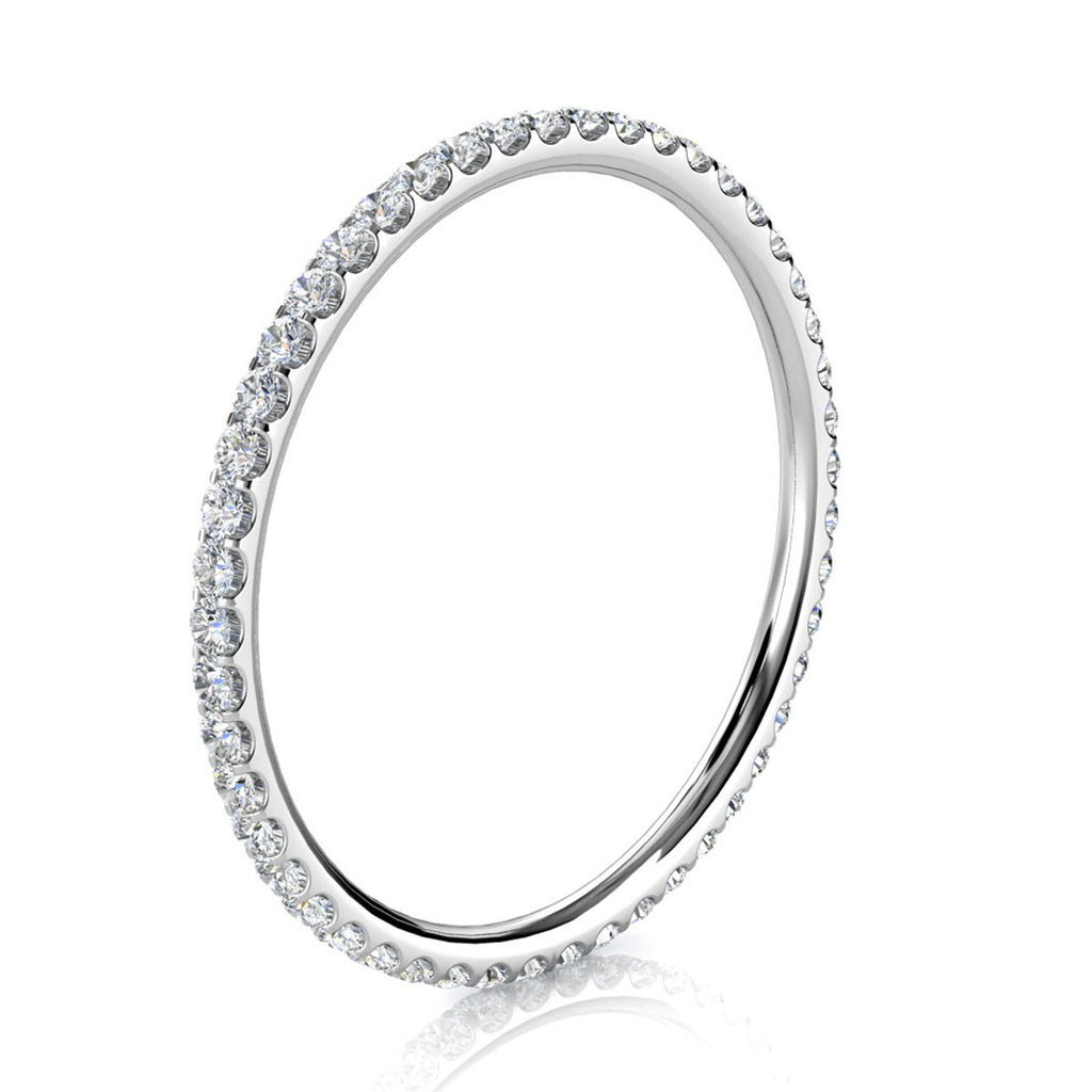0.34-4 CTW Round Diamond Micro-Prong Full Eternity Band in 14K White Gold Ring
