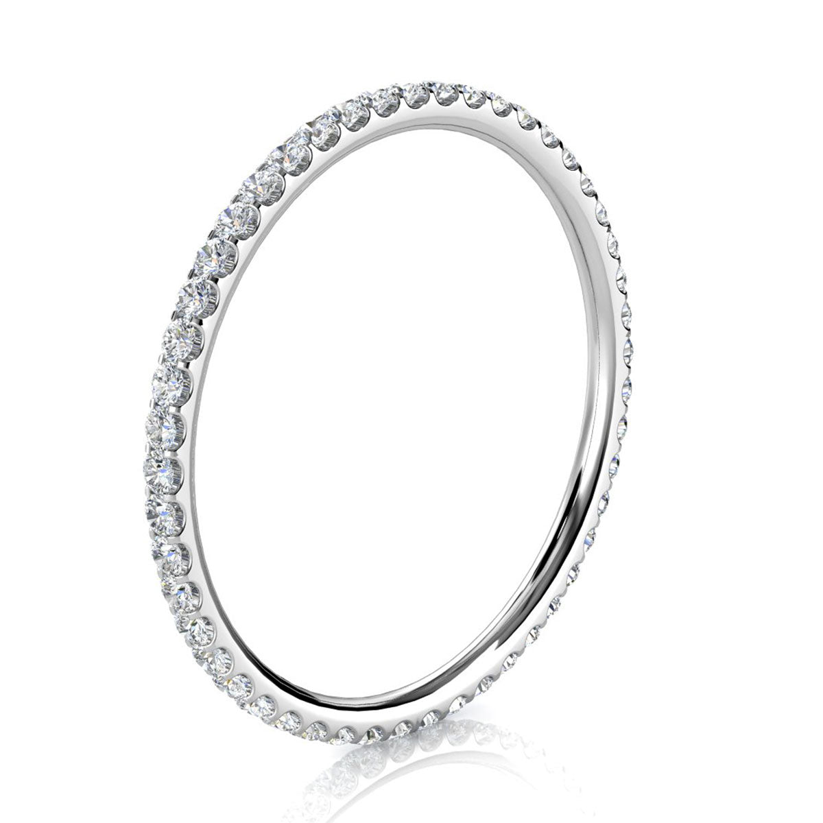 0.34 CTW Round Diamond Micro-Prong Full Eternity Band in 18K White Gold Ring