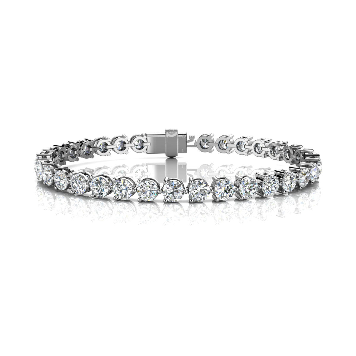 The Olympia Line: 10.50 CTW Round Lab-Grown Diamond Statement Tennis Bracelet 14K-18K Gold Platinum