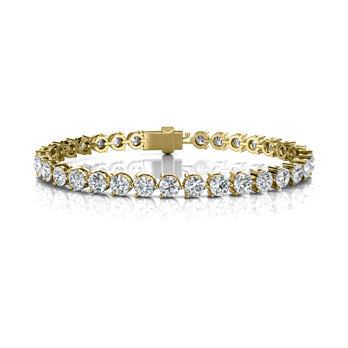 The Olympia Line: 10.50 CTW Round Lab-Grown Diamond Statement Tennis Bracelet 14K-18K Gold Platinum
