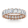 4.1mm Emerald-Cut 3.9 CWT Diamond Full Eternity Statement Ring in 18K Rose Gold Ring