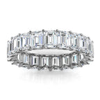 4.1mm Emerald-Cut 3.9 CTW Diamond Full Eternity Statement Ring in 18K White Gold Ring