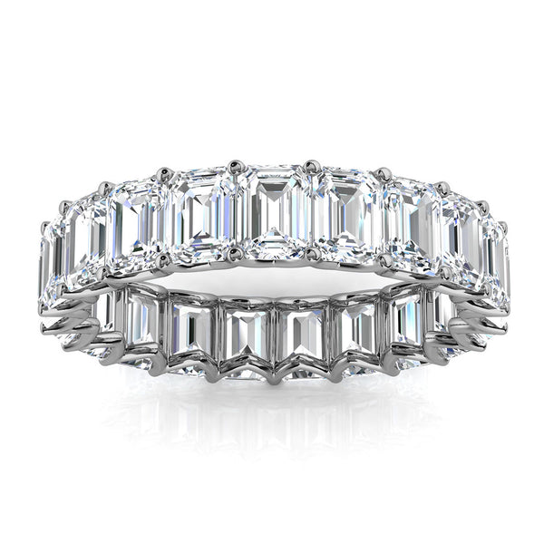 4.1mm Emerald-Cut 3.9 CTW Diamond Full Eternity Statement Ring in 18K White Gold Ring
