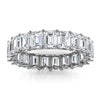 4.1mm Emerald-Cut 3.9 CTW Diamond Full Eternity Statement Ring in 18K White Gold Ring