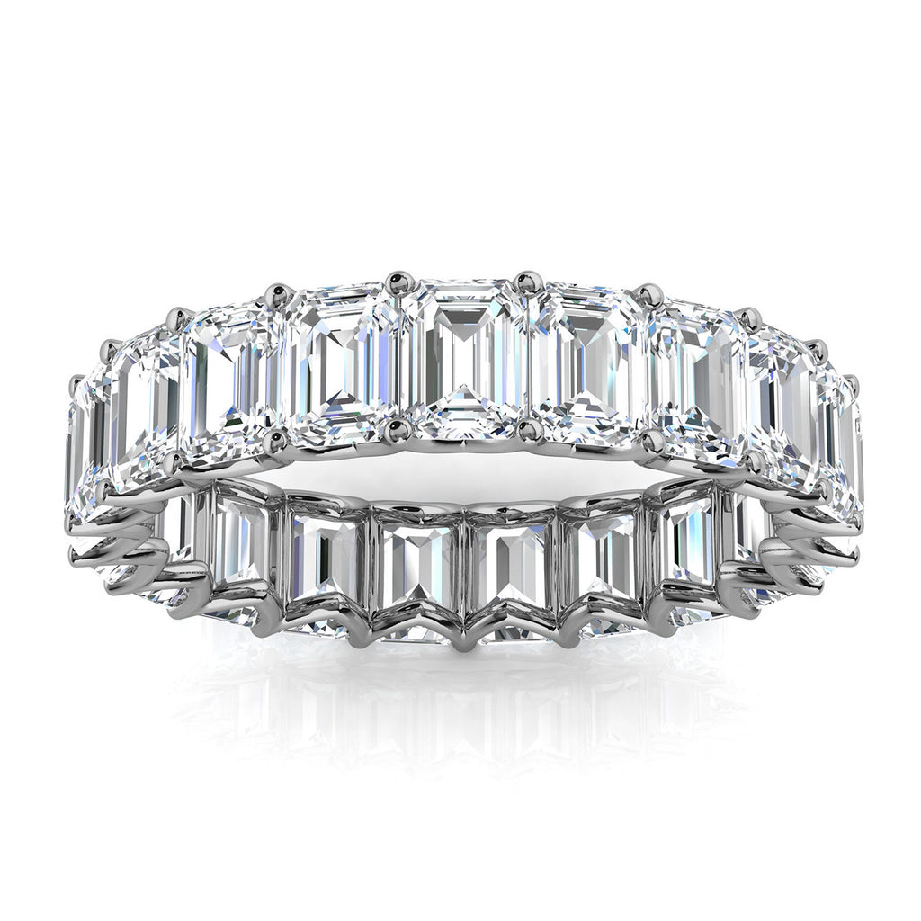 4.1mm Emerald-Cut 3.9 CTW Diamond Full Eternity Statement Ring in 18K White Gold Ring