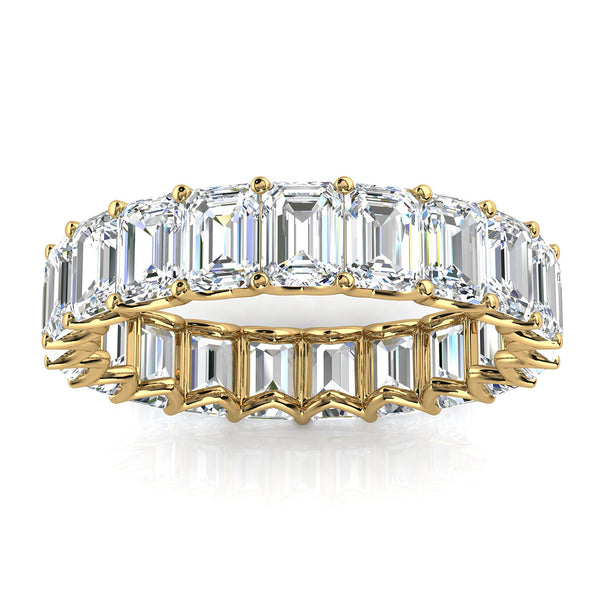 4.1mm Emerald-Cut 3.9 CWTDiamond Full Eternity Statement Ring in 14K Yellow Gold