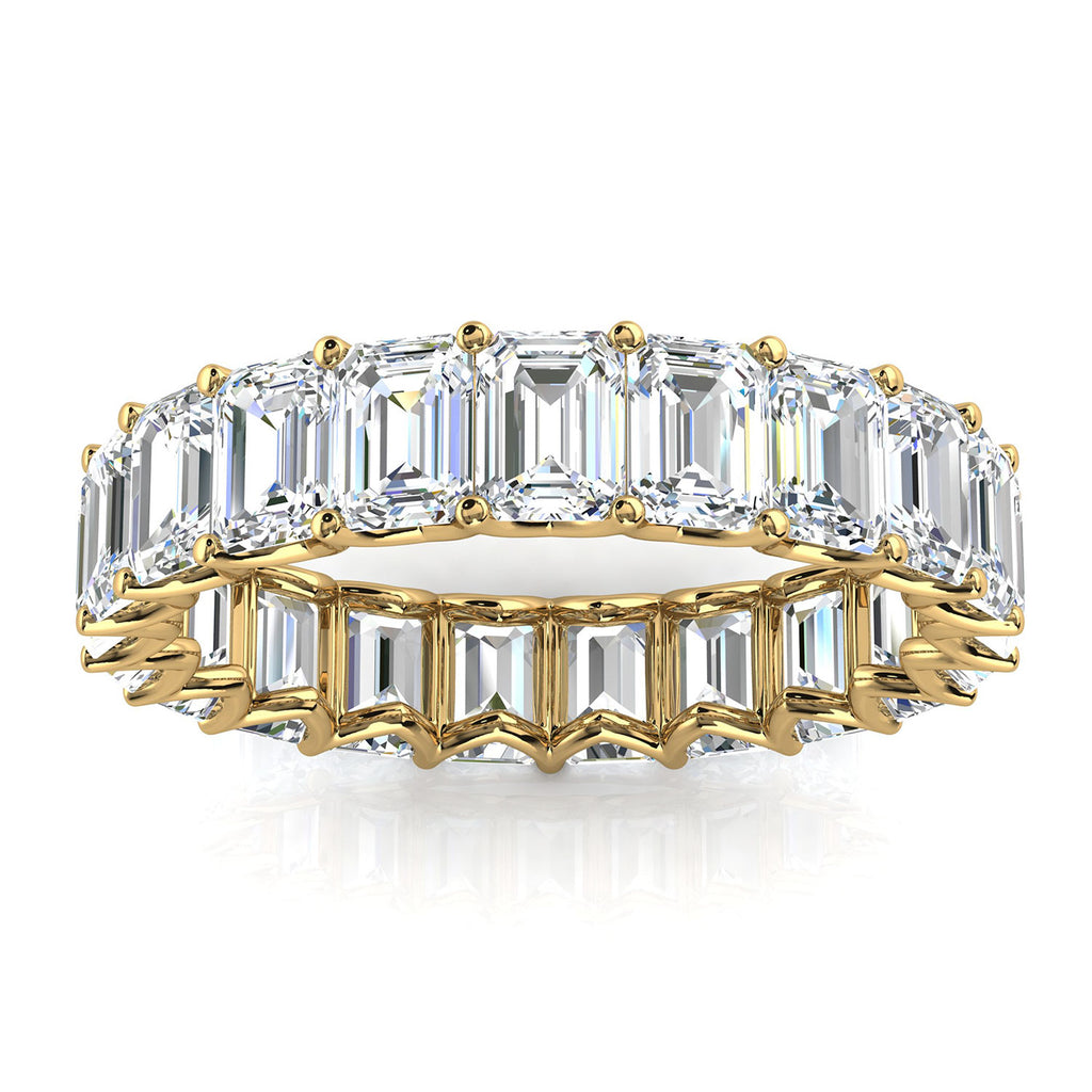 4.1mm Emerald-Cut 3.9 CWTDiamond Full Eternity Statement Ring in 14K Yellow Gold