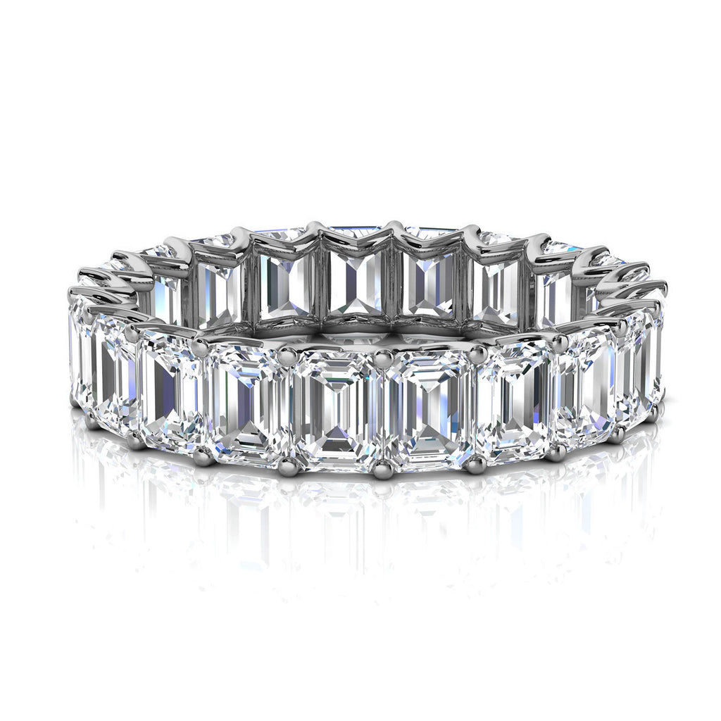 4.1mm Emerald-Cut 3.9 CWT Diamond Full Eternity Statement Ring in Solid Platinum Ring