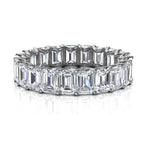 4.1mm Emerald-Cut 3.9 CWT Diamond Full Eternity Statement Ring in Solid Platinum Ring