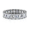 4.1mm Emerald-Cut 3.9 CTW Diamond Full Eternity Statement Ring in 18K White Gold Ring
