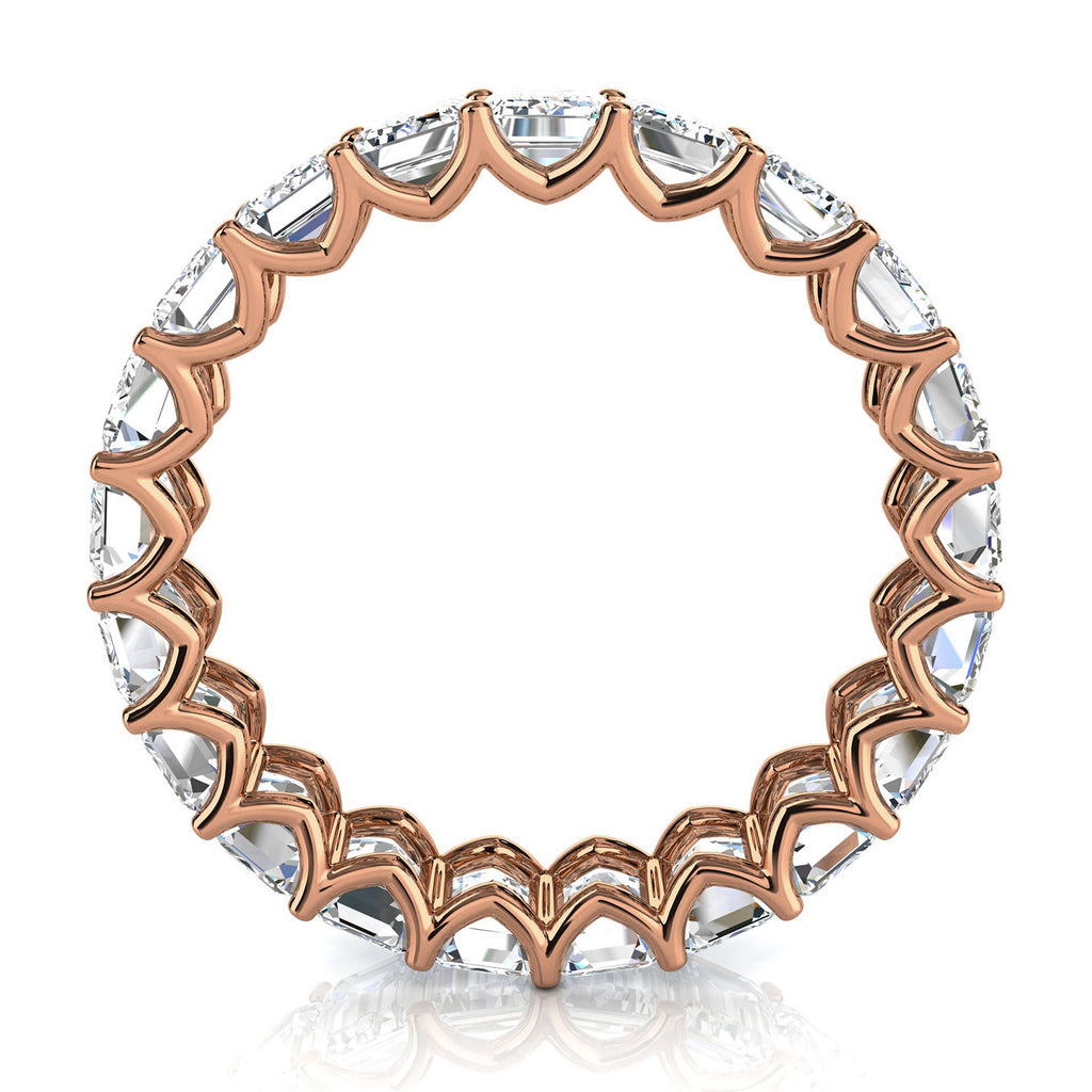 4.1mm Emerald-Cut 3.9 CWT Diamond Full Eternity Statement Ring in 14K Rose Gold Ring