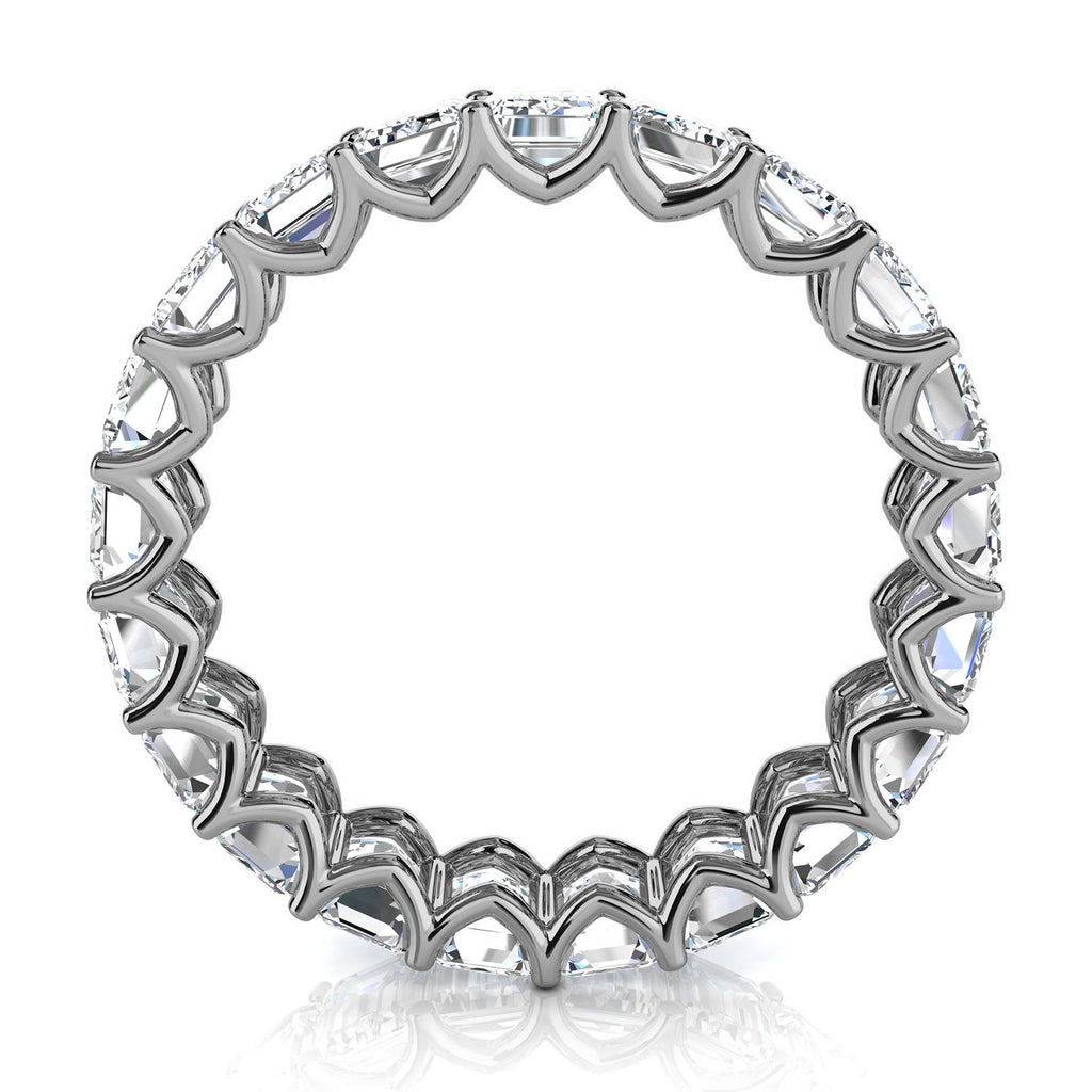 4.1mm Emerald-Cut 3.9 CTW Diamond Full Eternity Statement Ring in 18K White Gold Ring