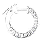 The Nova Huggie: 1.00 CTW Round Lab-Grown Diamond Shared-Prong Hoop Earrings 18K Gold