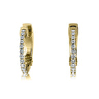 The Nova Huggie: 1.00 CTW Round Lab-Grown Diamond Shared-Prong Hoop Earrings 18K Gold