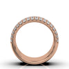 1.71 CTW Round Brilliant Cut Diamond 5-Row Pave Wide Cigar Band in 18K Rose Gold