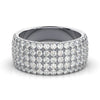 1.71 CTW Round Brilliant Cut Diamond 5-Row Pave Wide Cigar Band in Platinum Ring