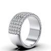 1.71 CTW Round Brilliant Cut Diamond 5-Row Pave Wide Cigar Band in Platinum Ring