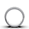 1.71 CTW Round Brilliant Cut Diamond 5-Row Pave Wide Cigar Band in Platinum Ring
