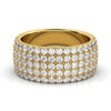1.71 CTW Round Brilliant Cut Diamond 5-Row Pave Wide Cigar Band in 14K Yellow Gold