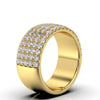 1.71 CTW Round Brilliant Cut Diamond 5-Row Pave Wide Cigar Band in 14K Yellow Gold
