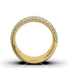 1.71 CTW Round Brilliant Cut Diamond 5-Row Pave Wide Cigar Band in 14K Yellow Gold