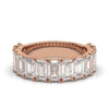 3.77 CTW Emerald-Cut Diamond Shared-Prong Half-Eternity Band in 14K Rose Gold Ring