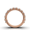 3.77 CTW Emerald-Cut Diamond Shared-Prong Half-Eternity Band in 14K Rose Gold Ring