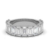 3.77 CTW Emerald-Cut Diamond Shared-Prong Half-Eternity Band in 14K White Gold Ring