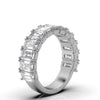 3.77 CTW Emerald-Cut Diamond Shared-Prong Half-Eternity Band in 14K White Gold Ring