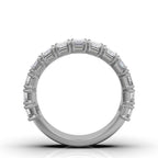3.77 CTW Emerald-Cut Diamond Shared-Prong Half-Eternity Band in 14K White Gold Ring