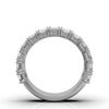 3.77 CTW Emerald-Cut Diamond Shared-Prong Half-Eternity Band in 14K White Gold Ring