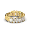 3.77 CTW Emerald-Cut Diamond Shared-Prong Half-Eternity Band in 14K Yellow Gold Ring