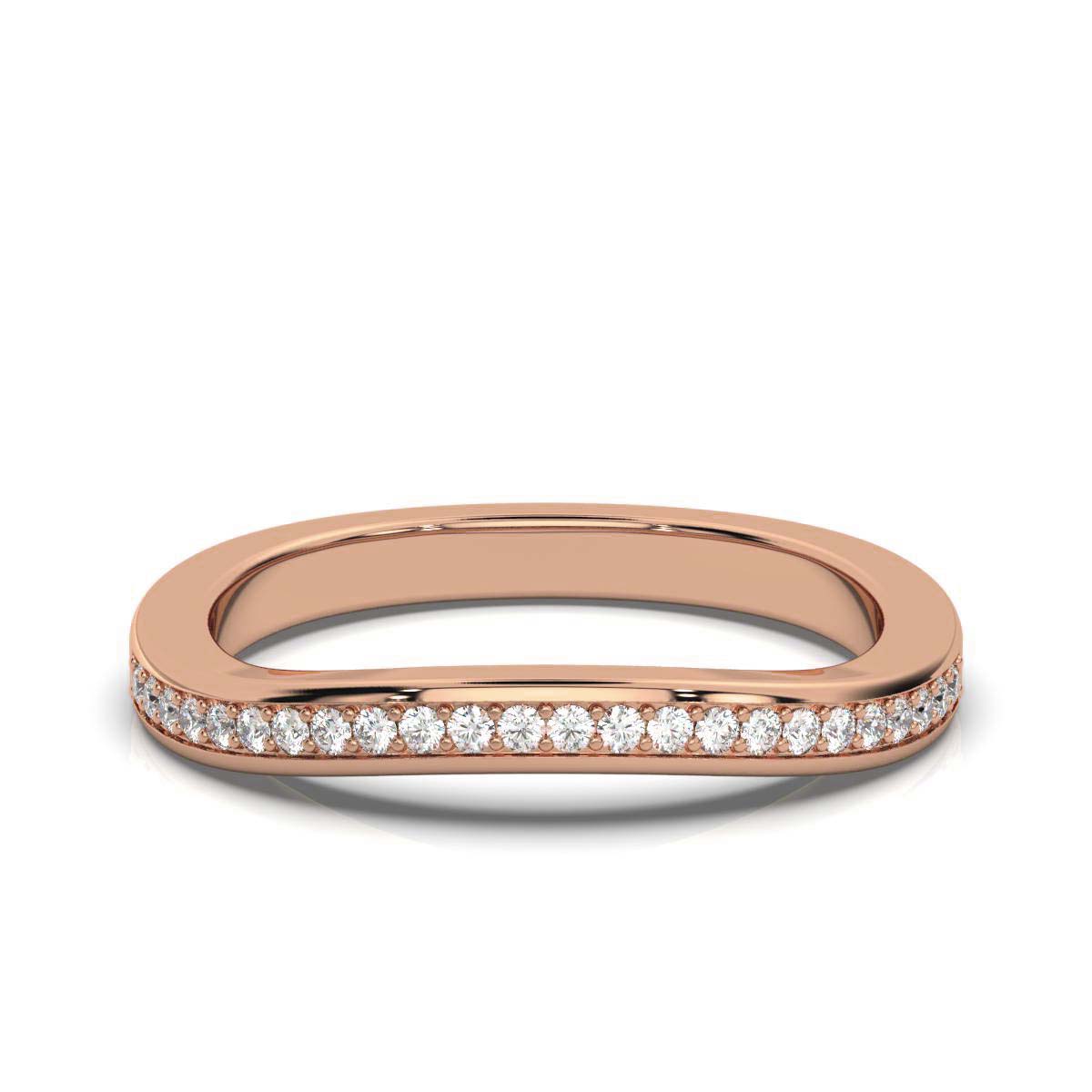 The Gentle Arc: 0.12 CTW Contoured Diamond Nesting Band 14K-18K Gold/Platinum Ring