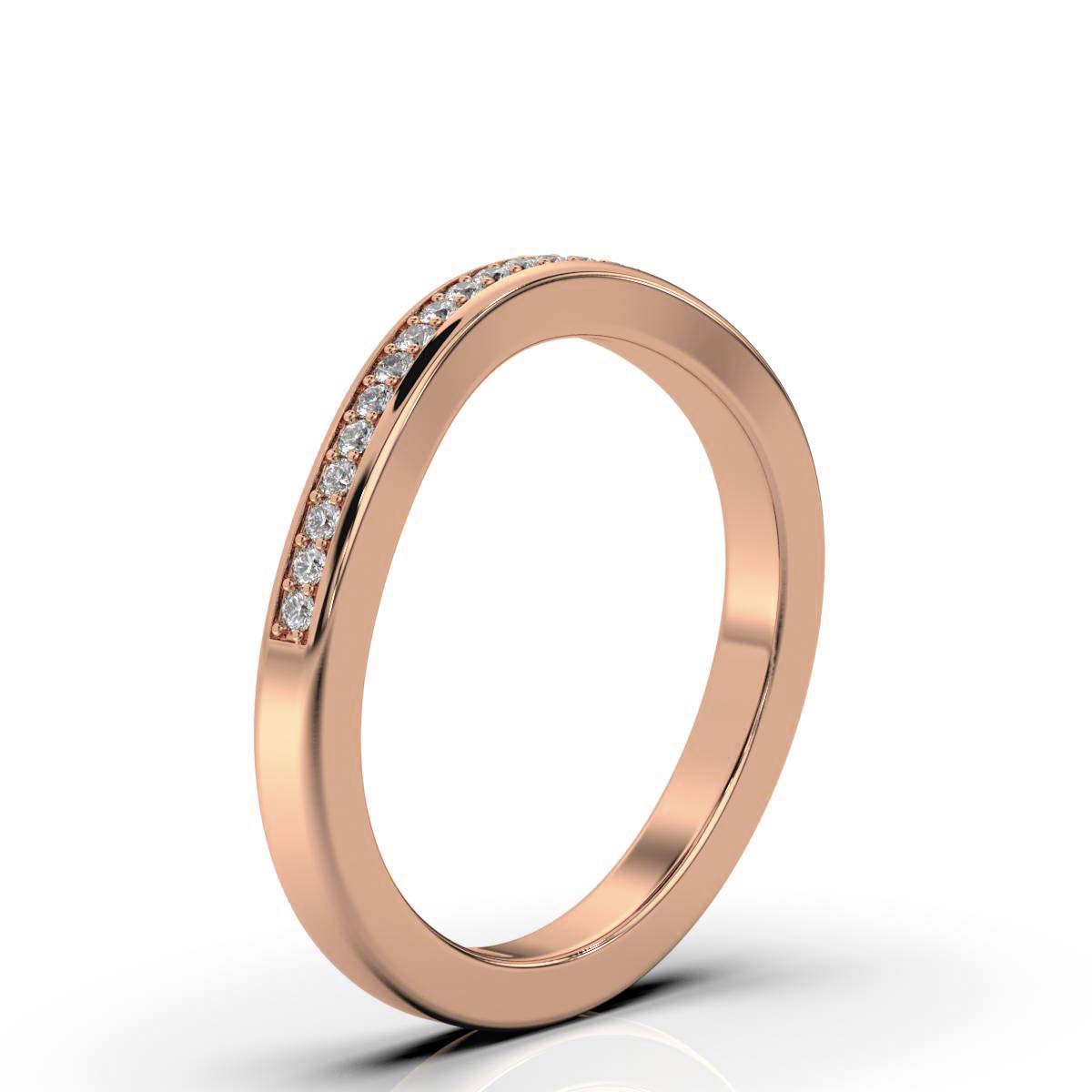 The Gentle Arc: 0.12 CTW Contoured Diamond Nesting Band 14K-18K Gold/Platinum Ring