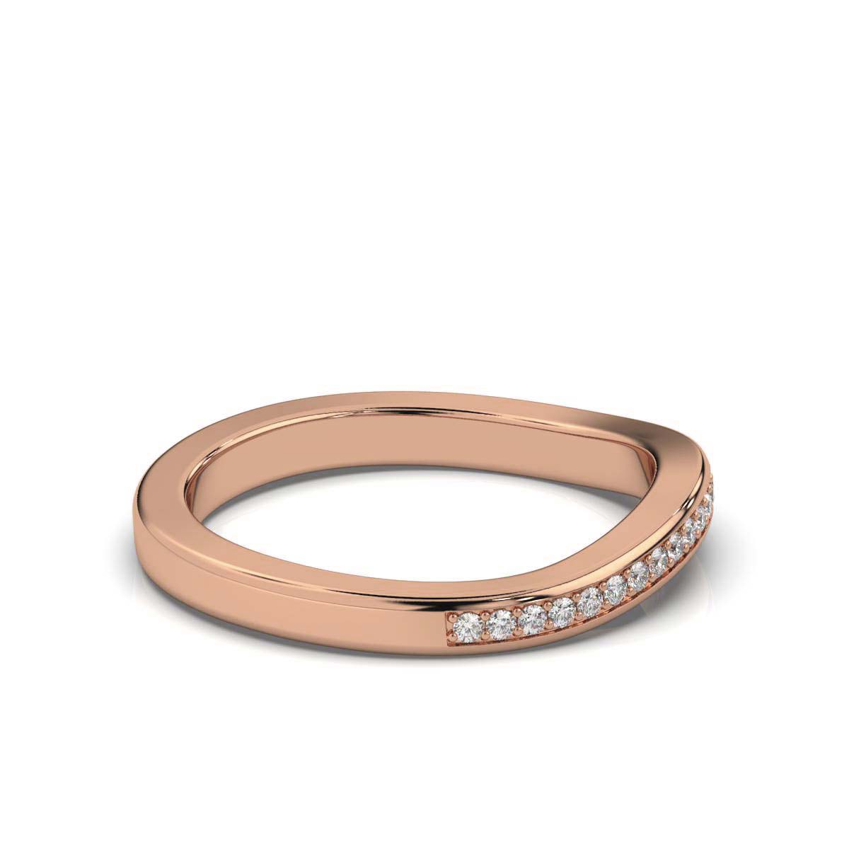 The Gentle Arc: 0.12 CTW Contoured Diamond Nesting Band 14K-18K Gold/Platinum Ring