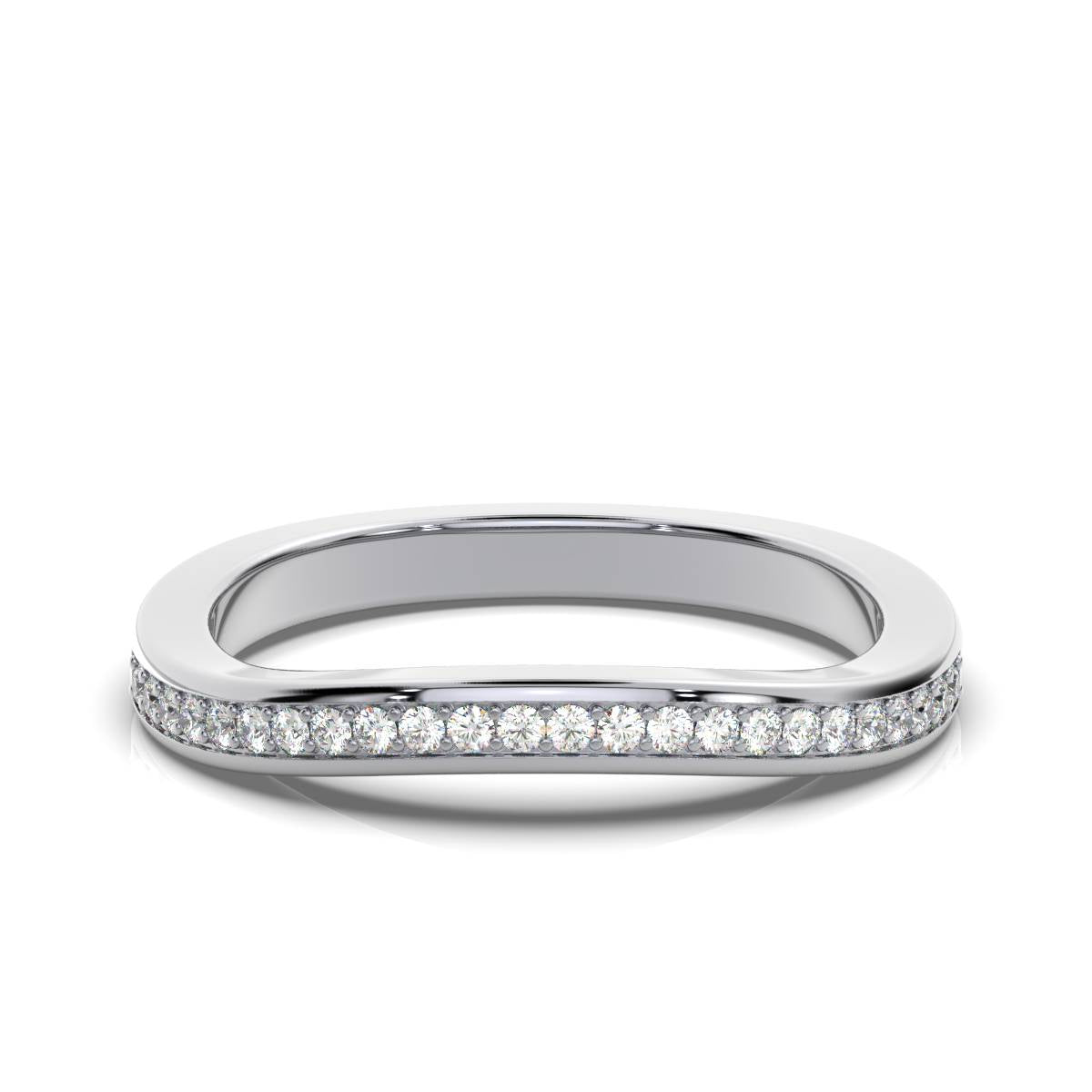The Gentle Arc: 0.12 CTW Contoured Diamond Nesting Band 14K-18K Gold/Platinum Ring