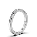 The Gentle Arc: 0.12 CTW Contoured Diamond Nesting Band 14K-18K Gold/Platinum Ring