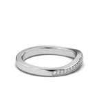 The Gentle Arc: 0.12 CTW Contoured Diamond Nesting Band 14K-18K Gold/Platinum Ring