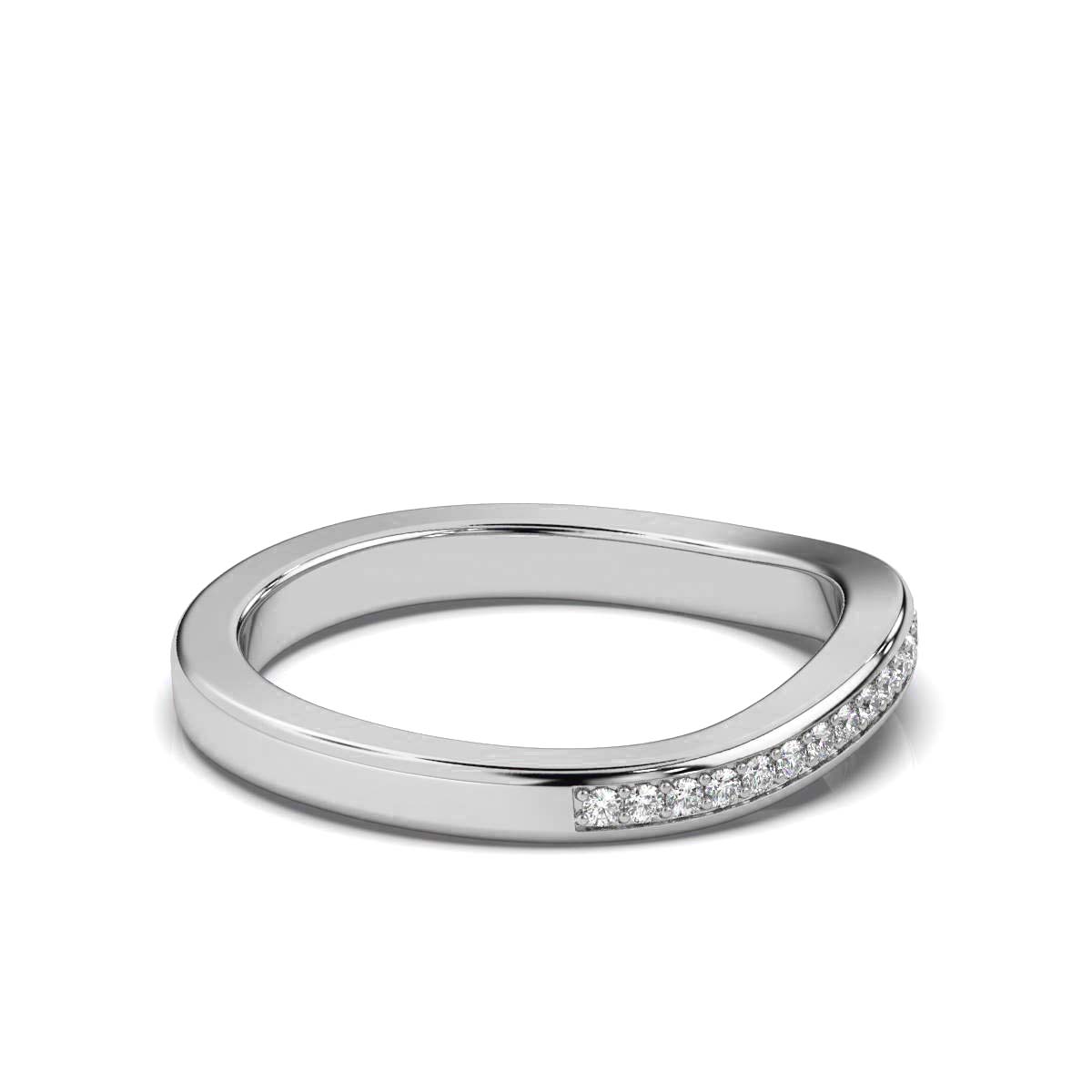 The Gentle Arc: 0.12 CTW Contoured Diamond Nesting Band 14K-18K Gold/Platinum Ring