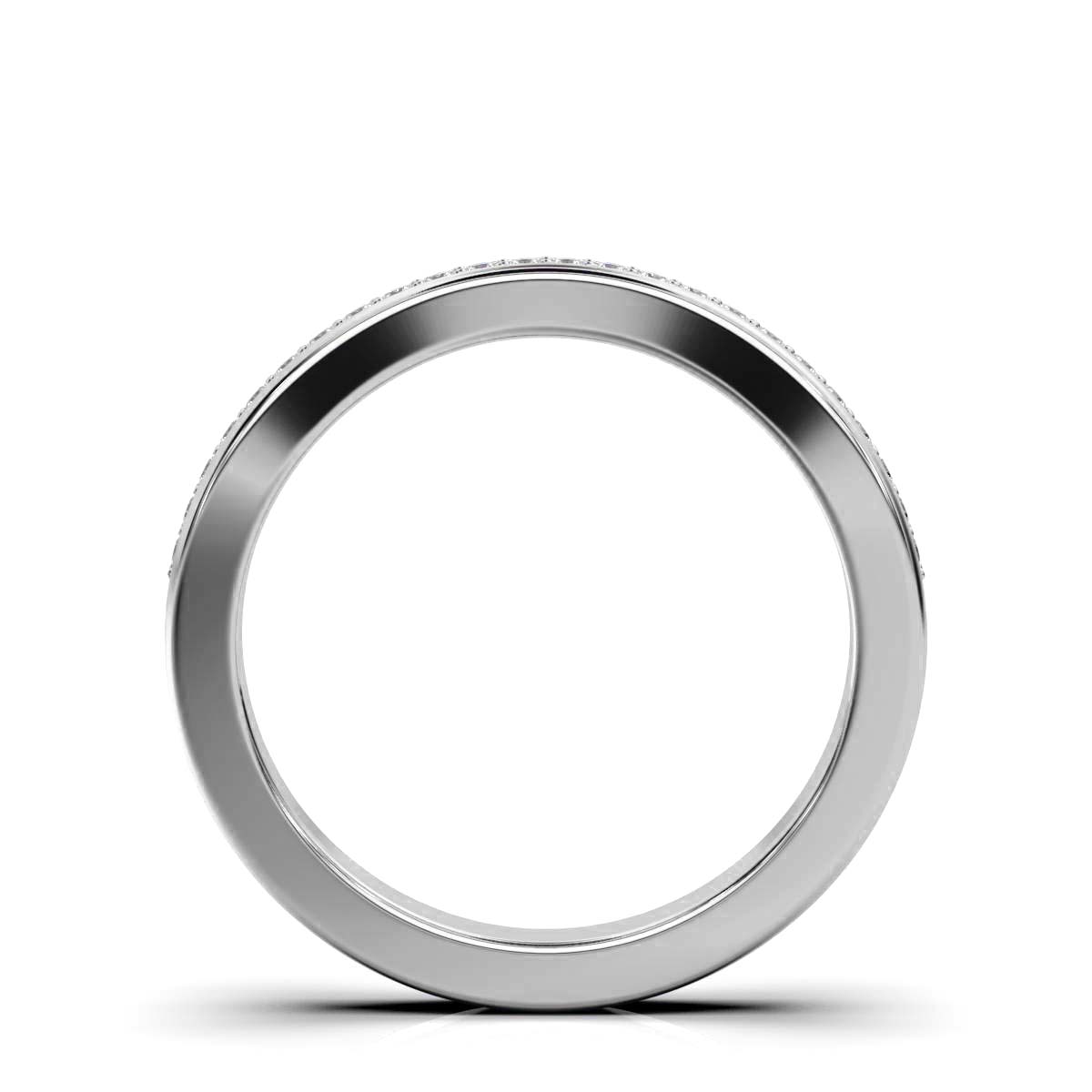 The Gentle Arc: 0.12 CTW Contoured Diamond Nesting Band 14K-18K Gold/Platinum Ring