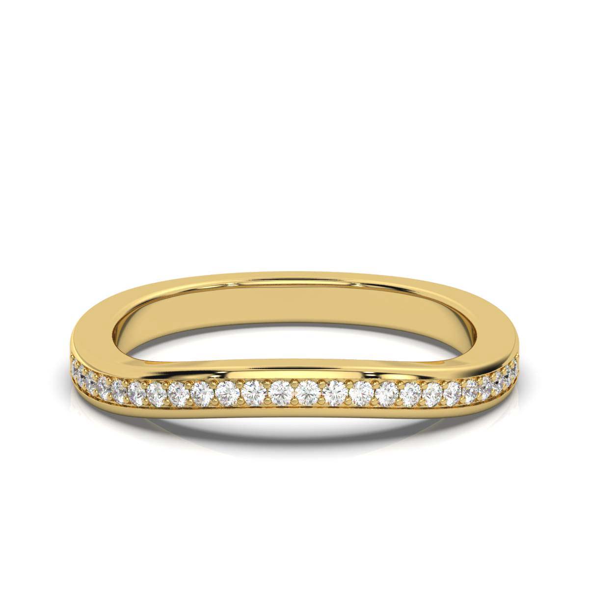 The Gentle Arc: 0.12 CTW Contoured Diamond Nesting Band 14K-18K Gold/Platinum Ring