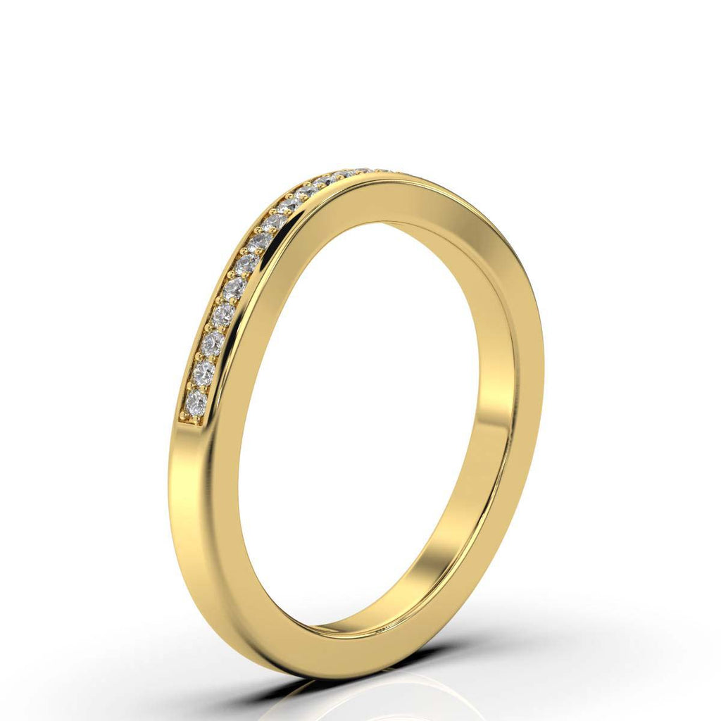 The Gentle Arc: 0.12 CTW Contoured Diamond Nesting Band 14K-18K Gold/Platinum Ring