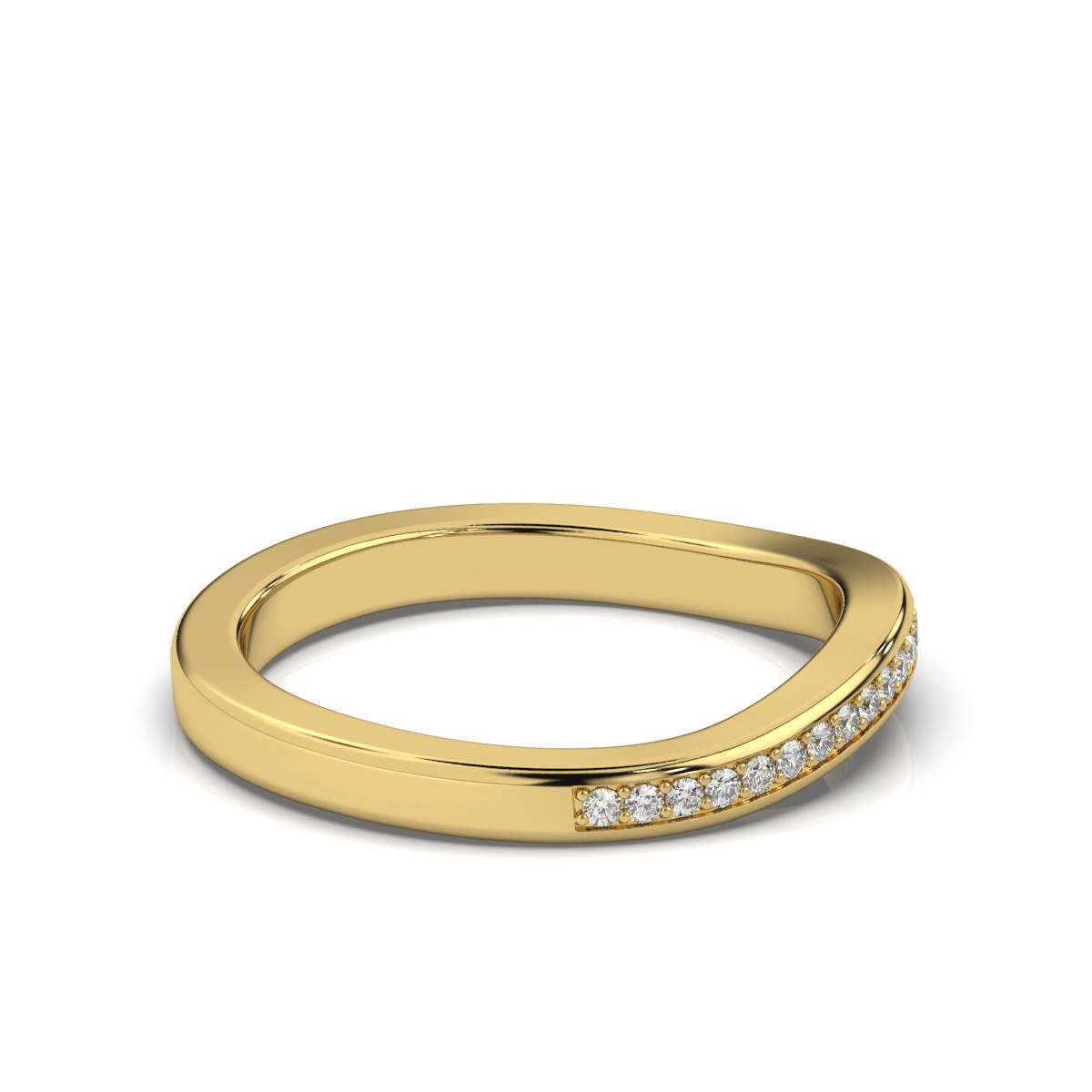 The Gentle Arc: 0.12 CTW Contoured Diamond Nesting Band 14K-18K Gold/Platinum Ring