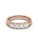 1 CT Emerald-Cut Lab Grown Diamond Wedding Band in 14K Rose Gold