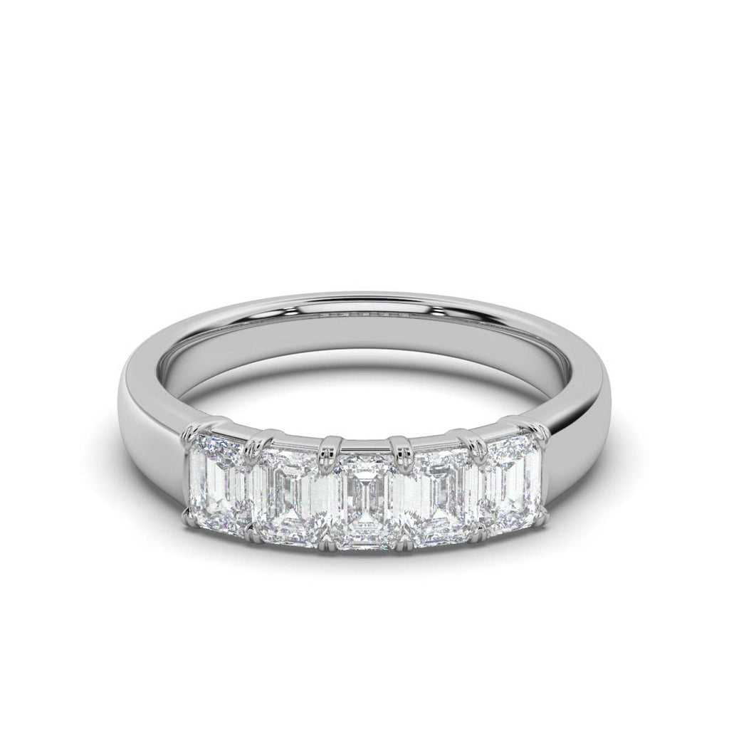 1 CT-10CT Emerald-Cut Lab Grown Diamond Wedding Band in Platinum