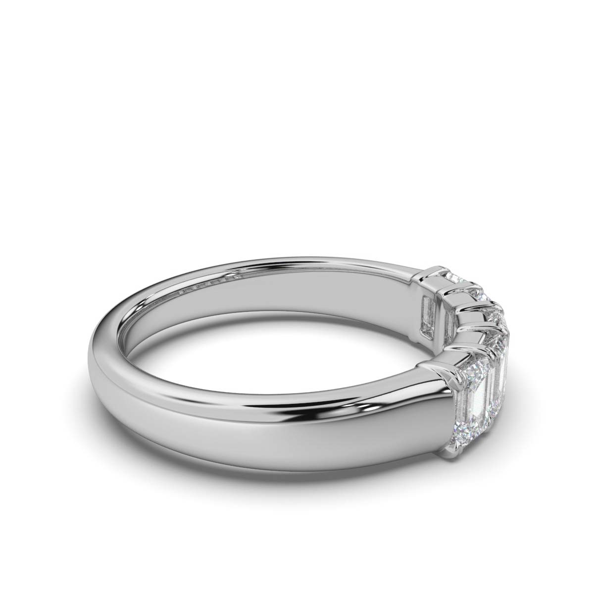 1 CT-10CT Emerald-Cut Lab Grown Diamond Wedding Band in Platinum